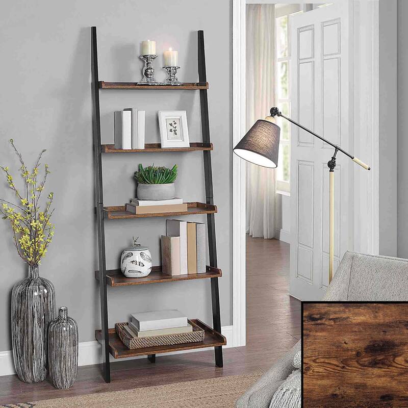 Convenience Concepts American Heritage Bookshelf Ladder - Barnwood/Black