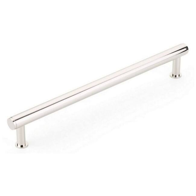 Schaub and Company Pub House 12" Center to Center Smooth Bar Solid - Polished Nickel