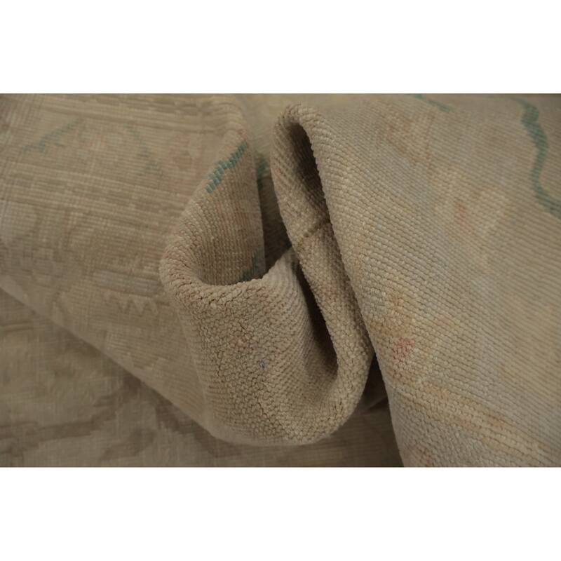 Hand Knotted Oriental 100% Wool Carpet Traditional All-Over Beige & Ivories Ziegler Area Rug - 12' 10'' X 12' 6''