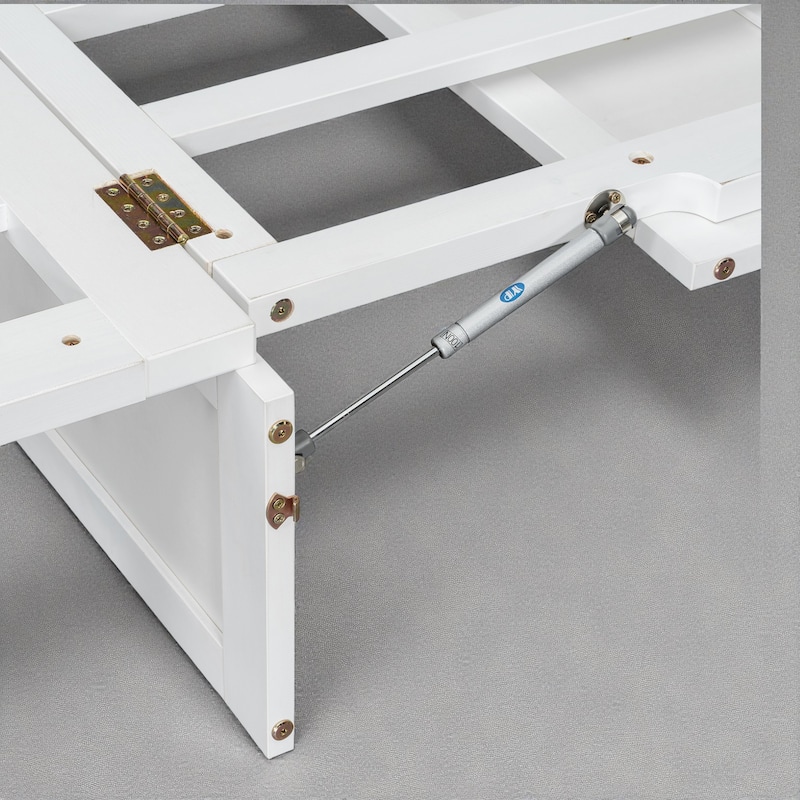 Full Size Murphy Bed with Large Storage Drawers, Space-Saving Foldable Wall Bed with Elegant Front Design