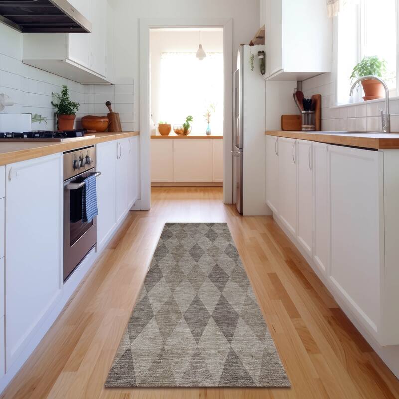 Premium Washable Super Soft Modern Diamonds Mayfield Rug - Beige - 2' 3" x 7' 6" - Runner