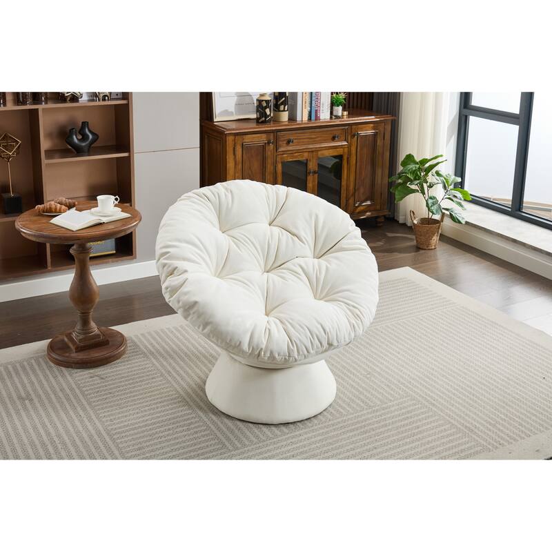 Oversized Swivel Accent Chair, 360-Degree Swivel Barrel Chair, Papasan Chair for Living Room and Bedroom Comfort
