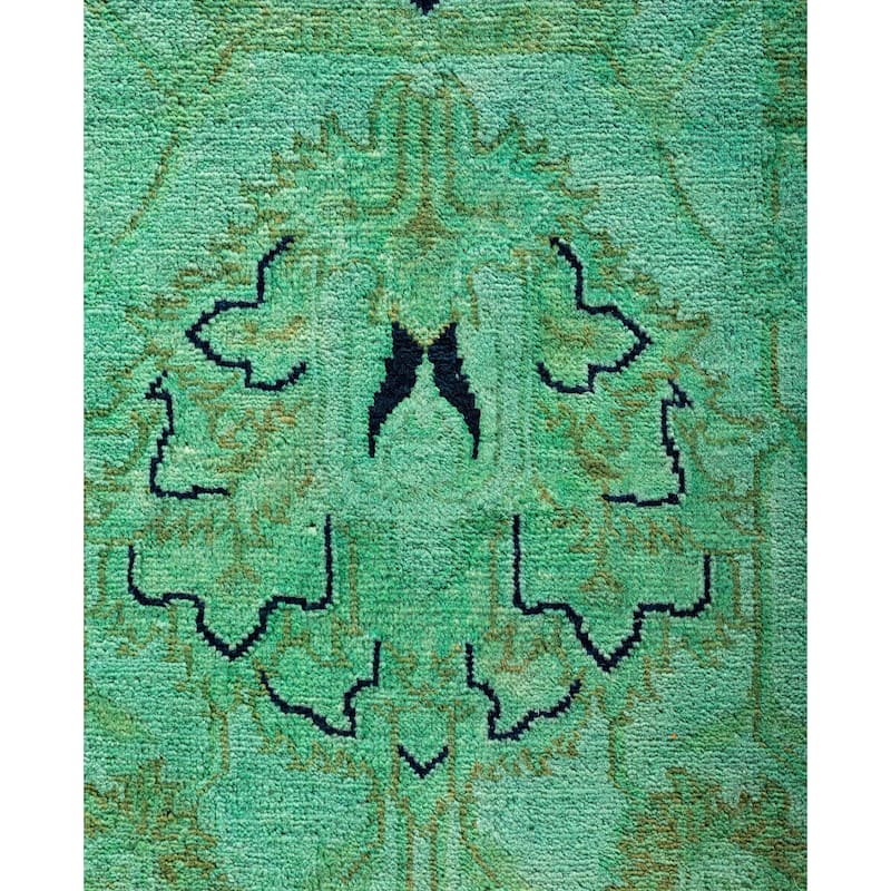 Overdyed One-of-a-Kind Hand-Knotted Area Rug - Green - 8' 1" x 10' 3"