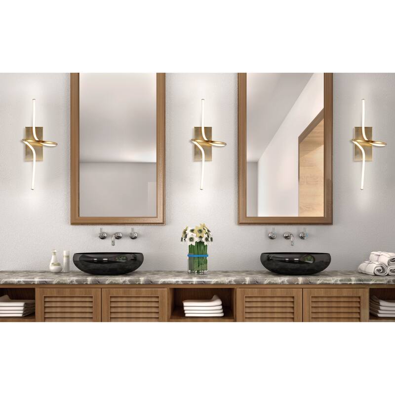 Crucis Minimalist Metal Integrated LED Vanity Light Sconce, by JONATHAN Y