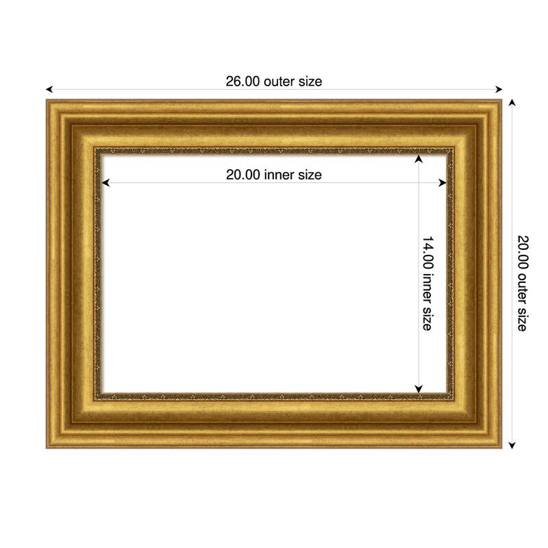 Amanti Art Parlor Black Framed Dry Erase Magnetic Board - 26 x 20 in - Parlor Gold