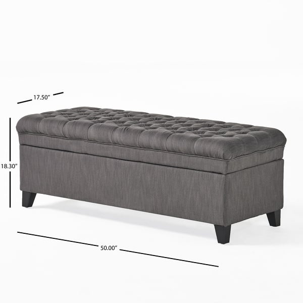 dimension image slide 2 of 3, Hastings Tufted Storage Ottoman Bench by Christopher Knight Home