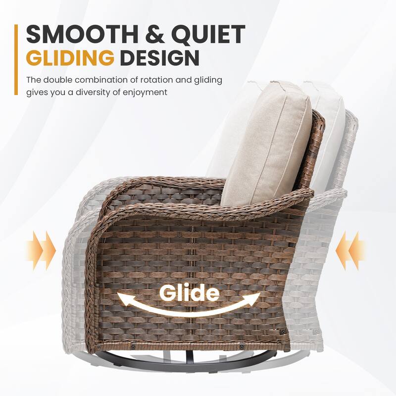 Pocassy Outdoor Patio Furniture Set PE Wicker Sofa Set