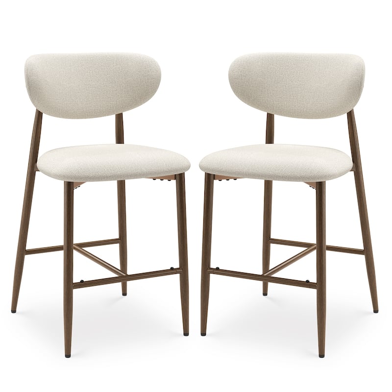 RENEWLINE 25 Inch Bar Stools with Backrest, Mid-Century Modern Counter Height Stools for Kitchen Island