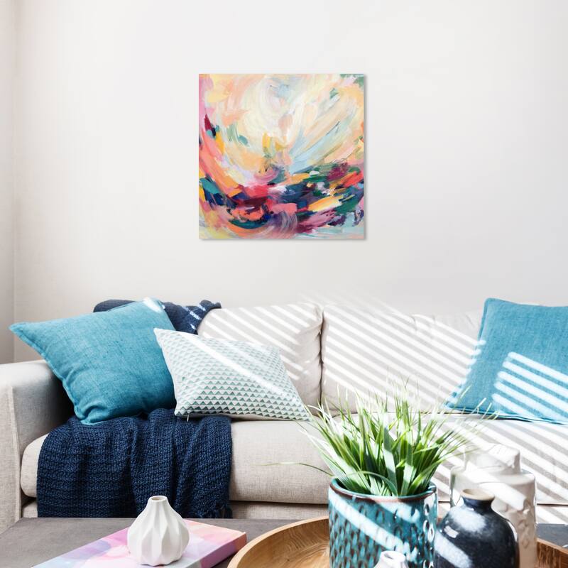 Wynwood Studio Abstract Think about it Pink and Modern & Contemporary Wall Art Canvas Print - 20 x 20