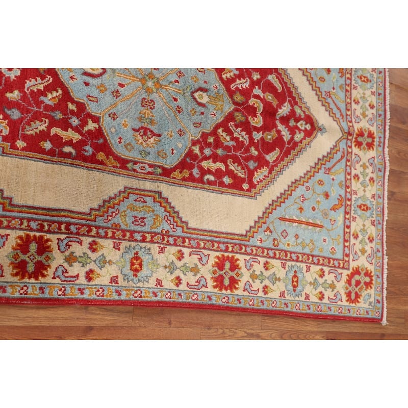 Kazak Oriental Area Rug Handmade Blue Wool Carpet - 4'0"x 5'11"