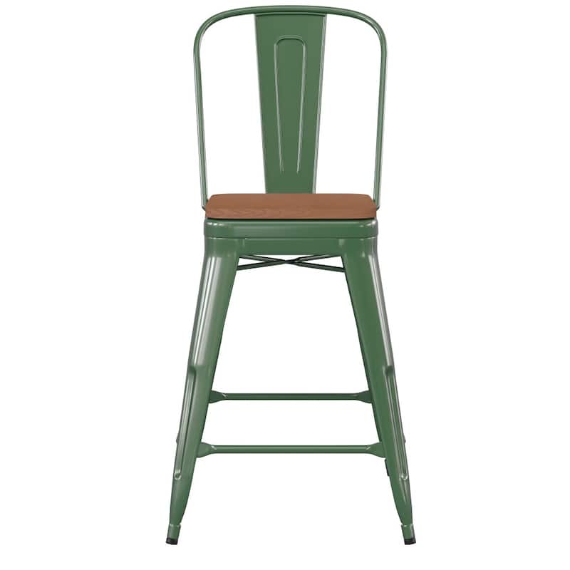 All-Weather Commercial Counter Stool with Removable Back & Poly Resin Seat
