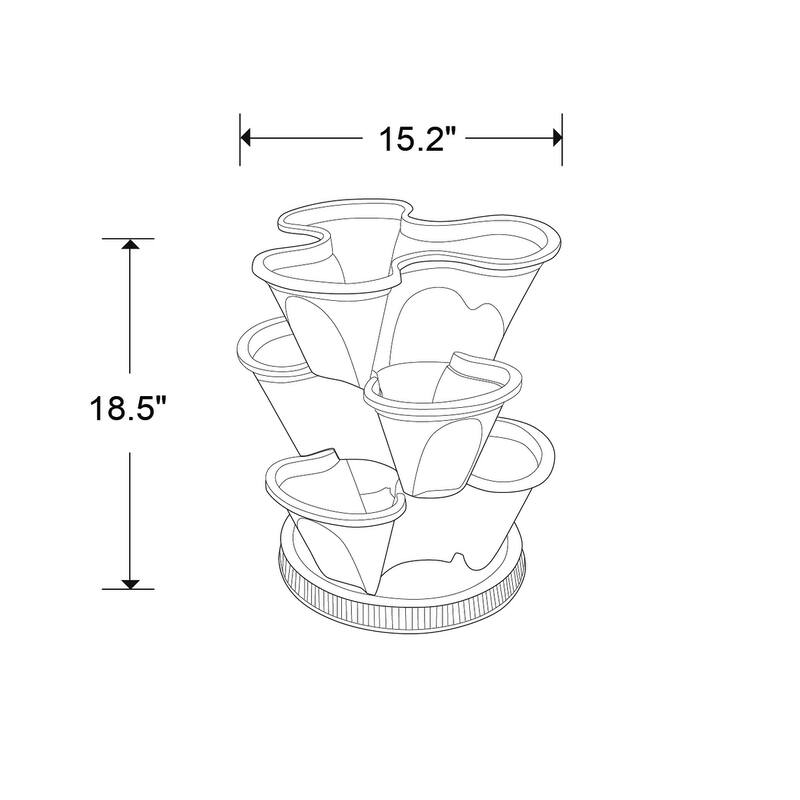 Southern Patio Gray 15.2" Vertical Garden Planter with Wheels - 15" x 18" x 15"