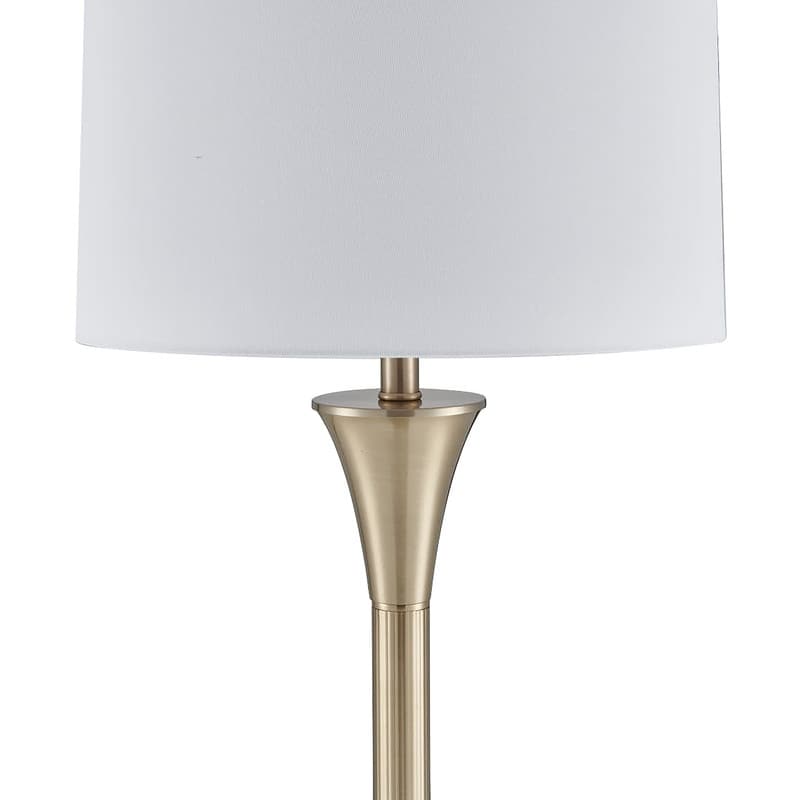 KAWOTI 66" Traditional Floor Lamp with White Linen Drum Shade