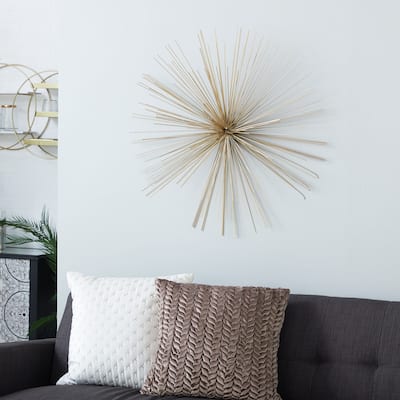 Gold Metal Large 3D Starburst Home Wall Decor