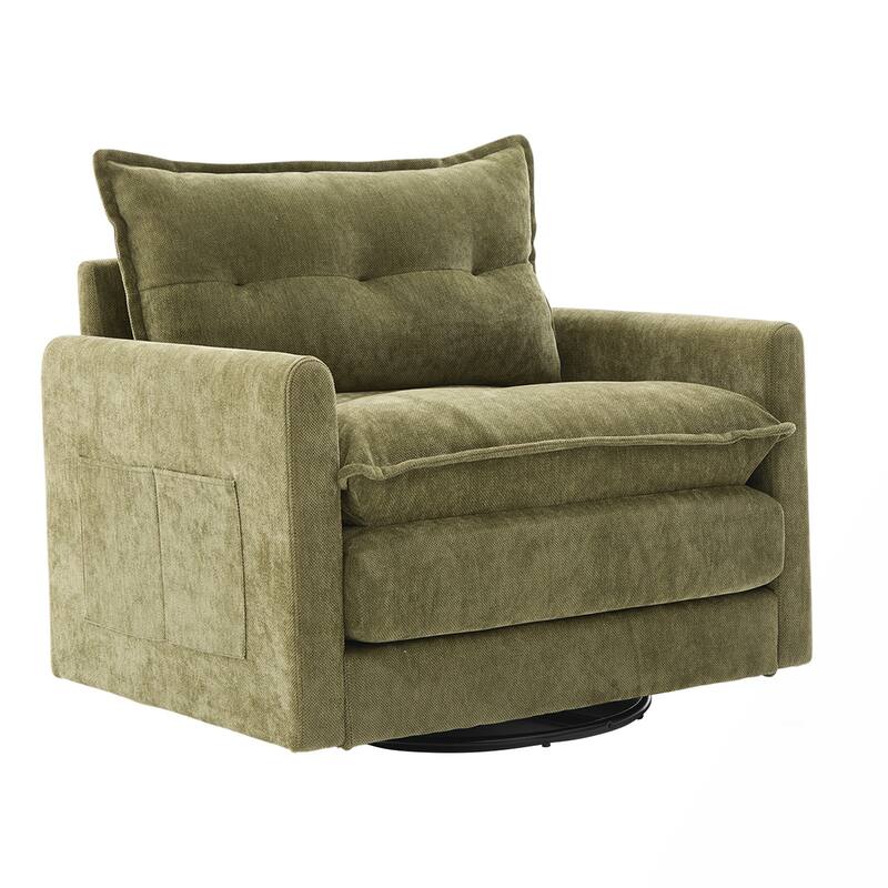 Chenille Swivel Accent ArmChair