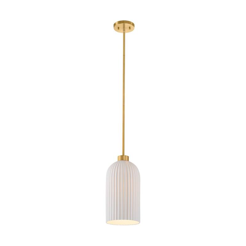 Isla Blanca 1-Light Pendant in Warm Brass by Breegan Jane