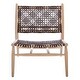 preview thumbnail 37 of 63, SAFAVIEH Bandelier Open Leather Weave Squared Accent Chair. - 26" W x 32" D x 31" H Natural/Brown