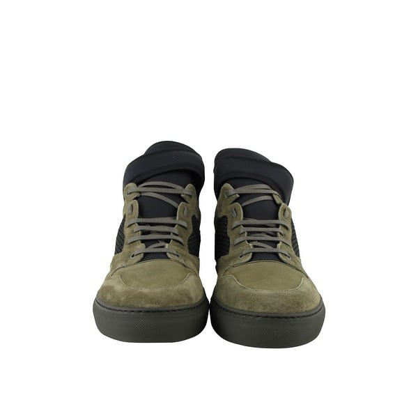Shop Balenciaga Men S High Top Black Olive Green Suede Leather