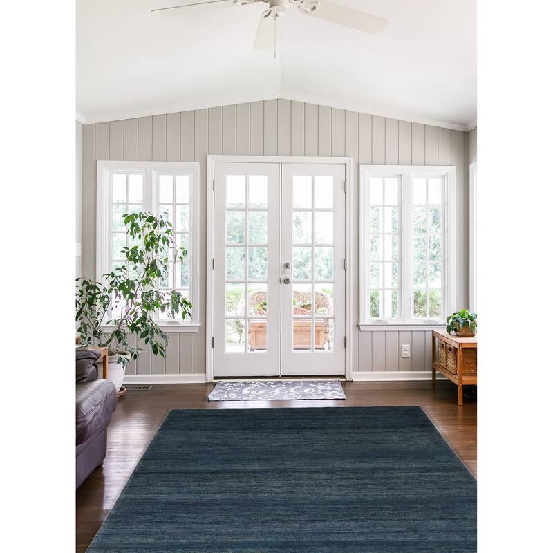 ECARPETGALLERY Hand-knotted Kashkuli Gabbeh Navy Wool Rug - 5'4 x 7'7