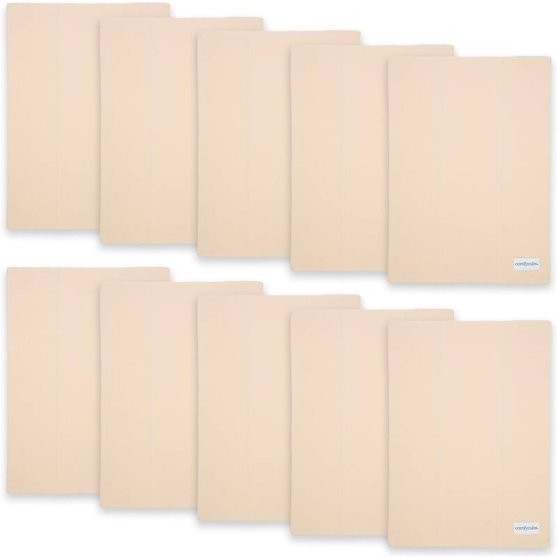 Cotton Burp Cloth Extra Absorbent Burp Cloth by Comfy Cubs - Cream - Pack of 10