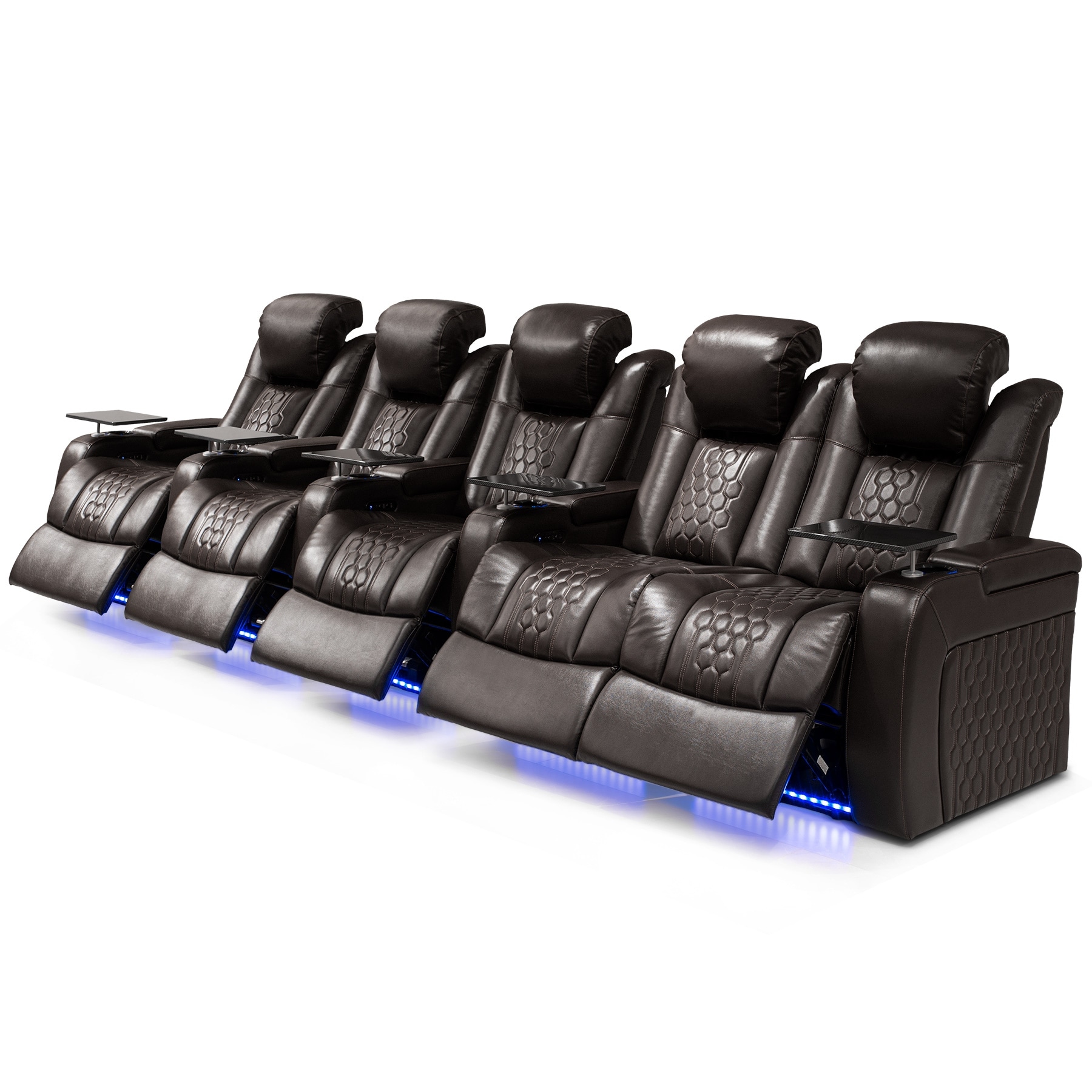 Power Recliner With Top-Grain Nappa, Fully Adjustable, Smart Charging, Dynamic RGB LED Lighting