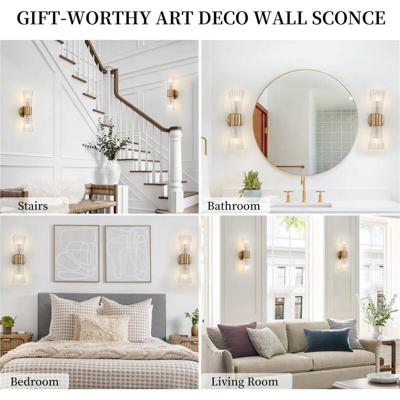 2-light vanitys light gold mounted light glass, metal wall light