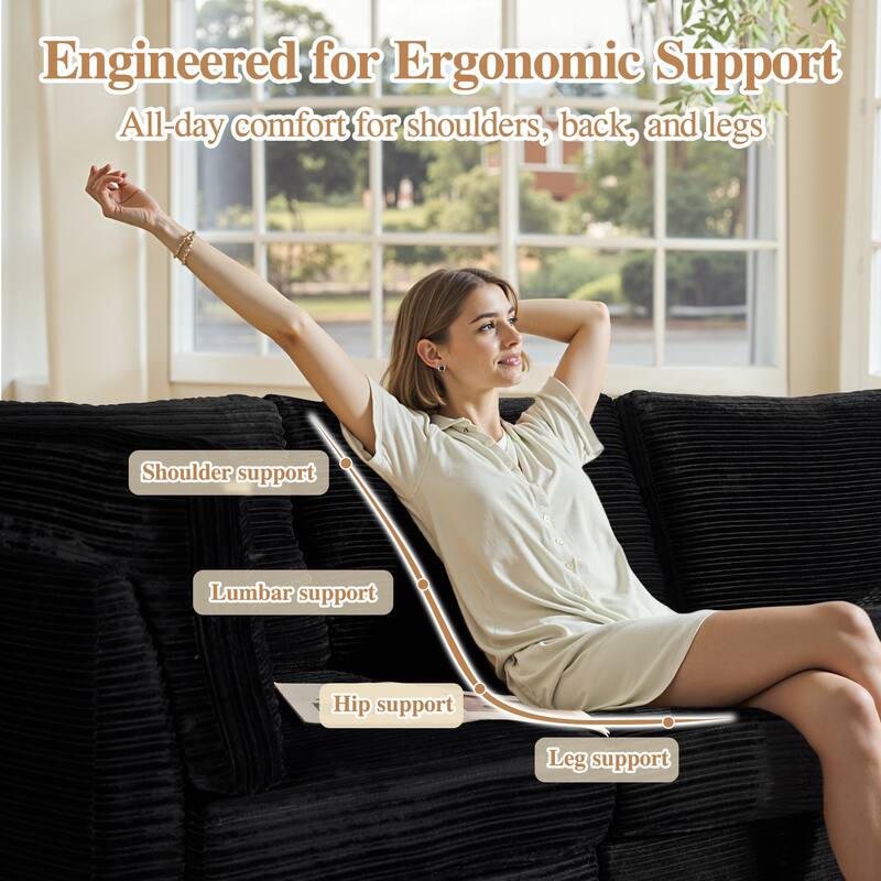 OVIOS Long Plush Deep Seat Indoor Sofa