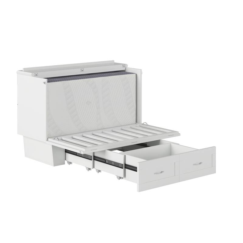 Monroe Full Murphy Bed Chest with 6" Memory Foam Mattress