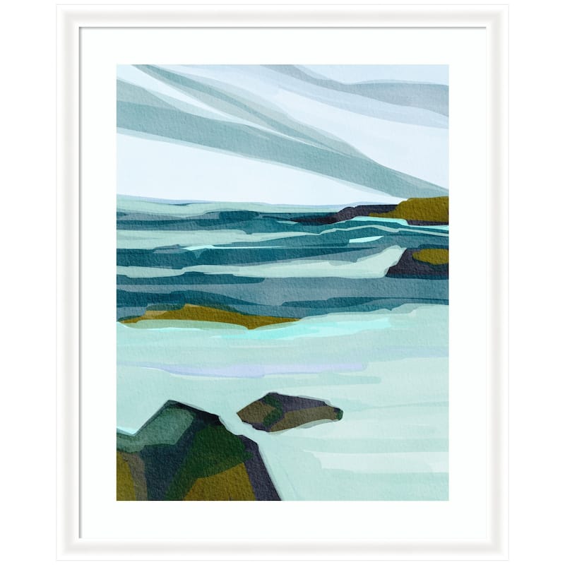 Kate and Laurel Framed Art Ocean Breeze by Nikita Jariwala - 35x43 - White