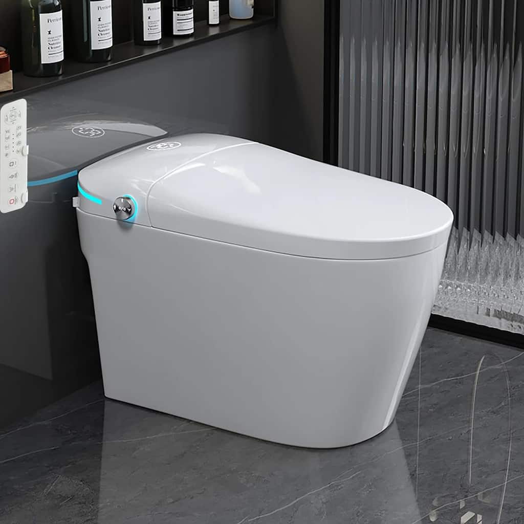 Yulika Smart Toilet with Tank Bidet Toilet with Auto Dual Flush, Auto Open & Close, LED Display