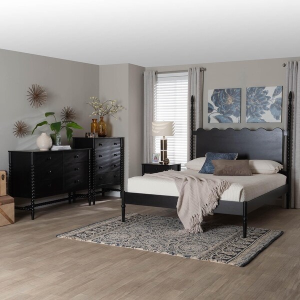 Brantley Spindle 4-Piece Bedroom Set - Farmhouse Bed Frame with