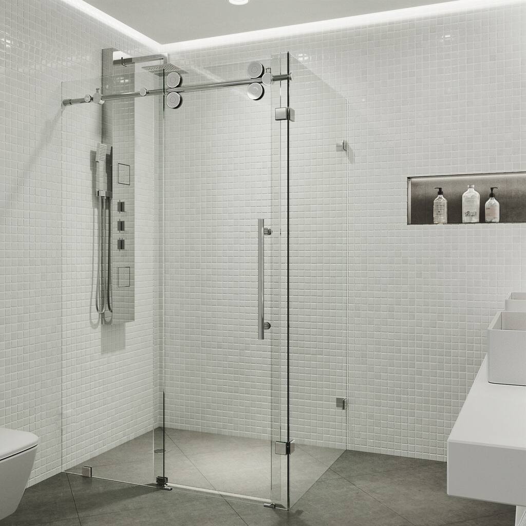 VIGO Winslow Clear Frameless Sliding Door Shower Enclosure