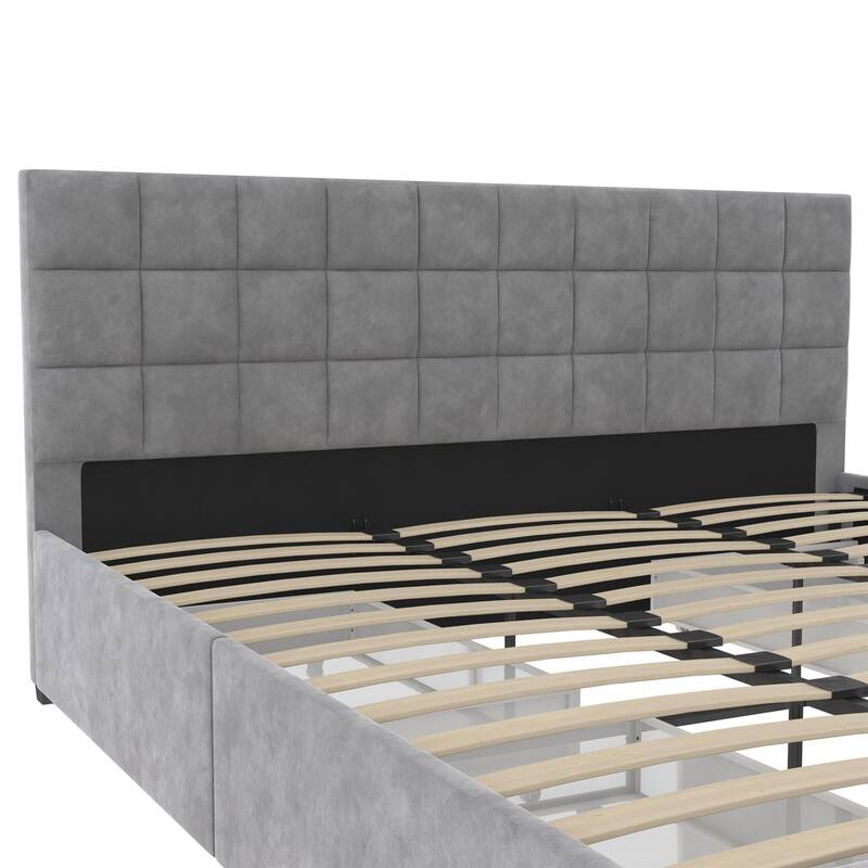 CosmoLiving Serena Upholstered Bed with Drawers
