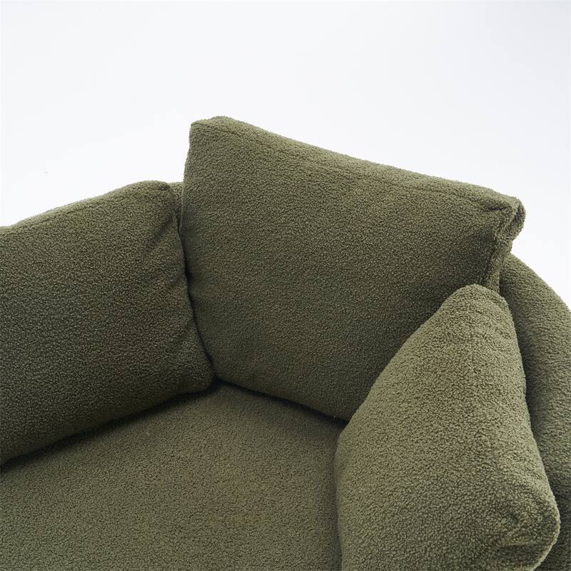 Teddy Fabric Swivel and Storage Chair w/ Back Cushion for Living Room
