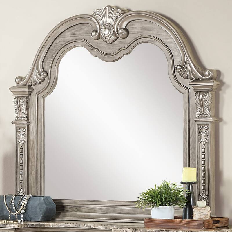 Glory Furniture Lucca G09105-M Shaped Mirror Gray - Grey