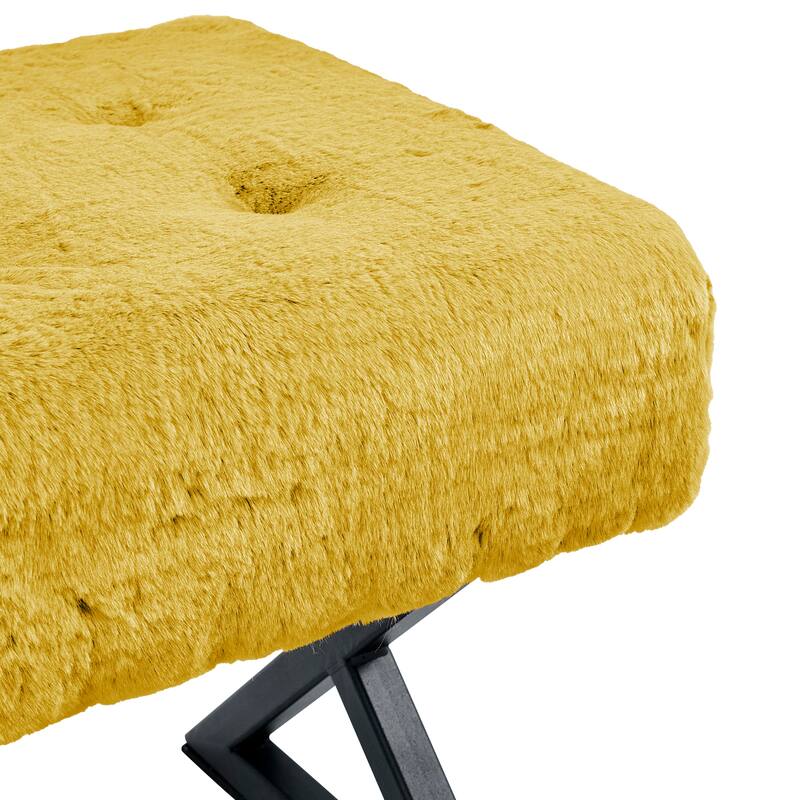 FauxFur Ottoman Vanity Stool 19"X19"X19".