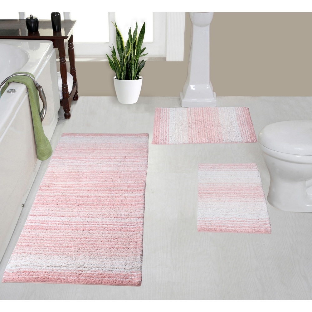 Pink Striped Cotton Bathroom Rugs and Bath Mats Bed Bath Beyond