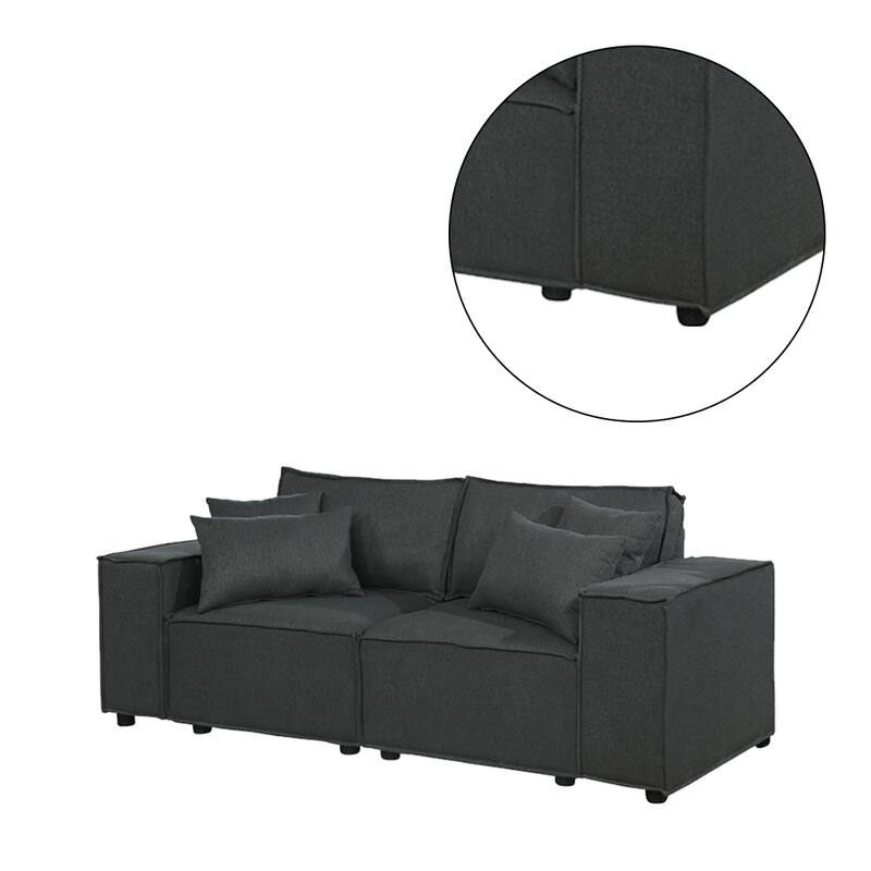 Loveseat with 4 Accent Pillows