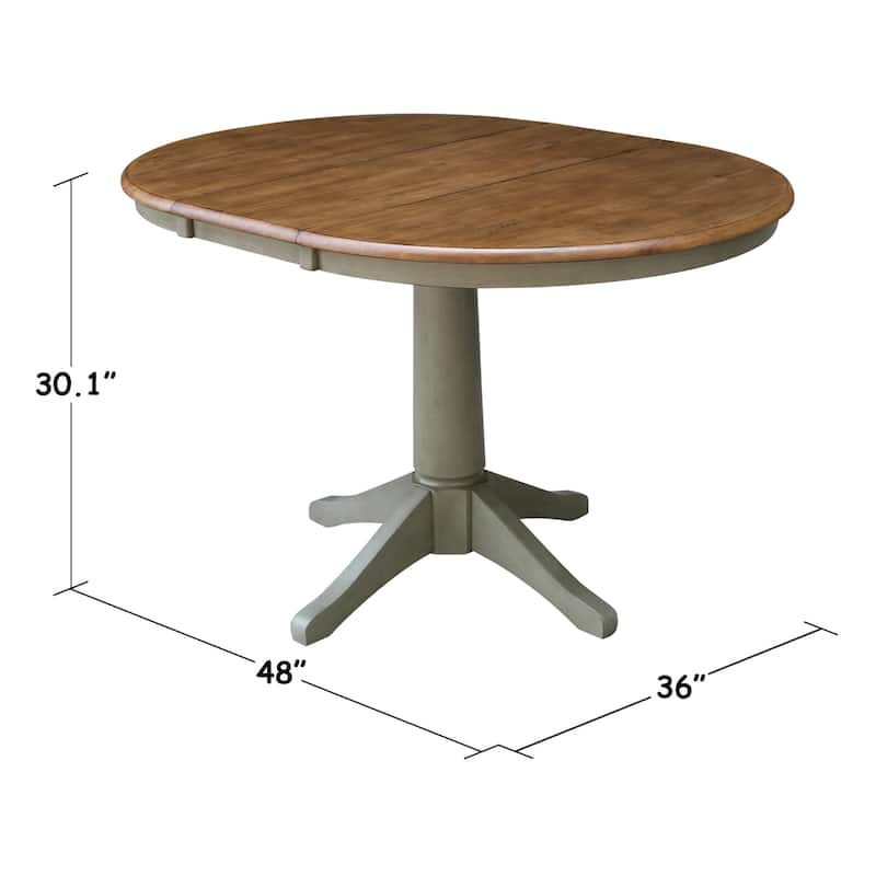 36" Round Top Pedestal Table w/12" Leaf