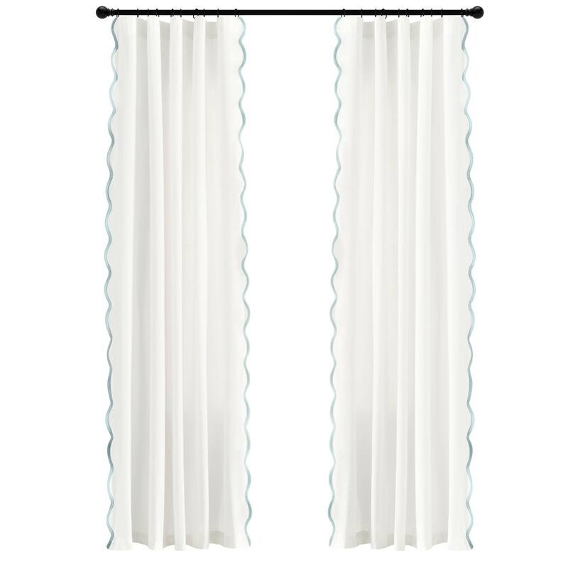 Lush Decor Coastal Chic Scallop Edge Window Curtain Panels