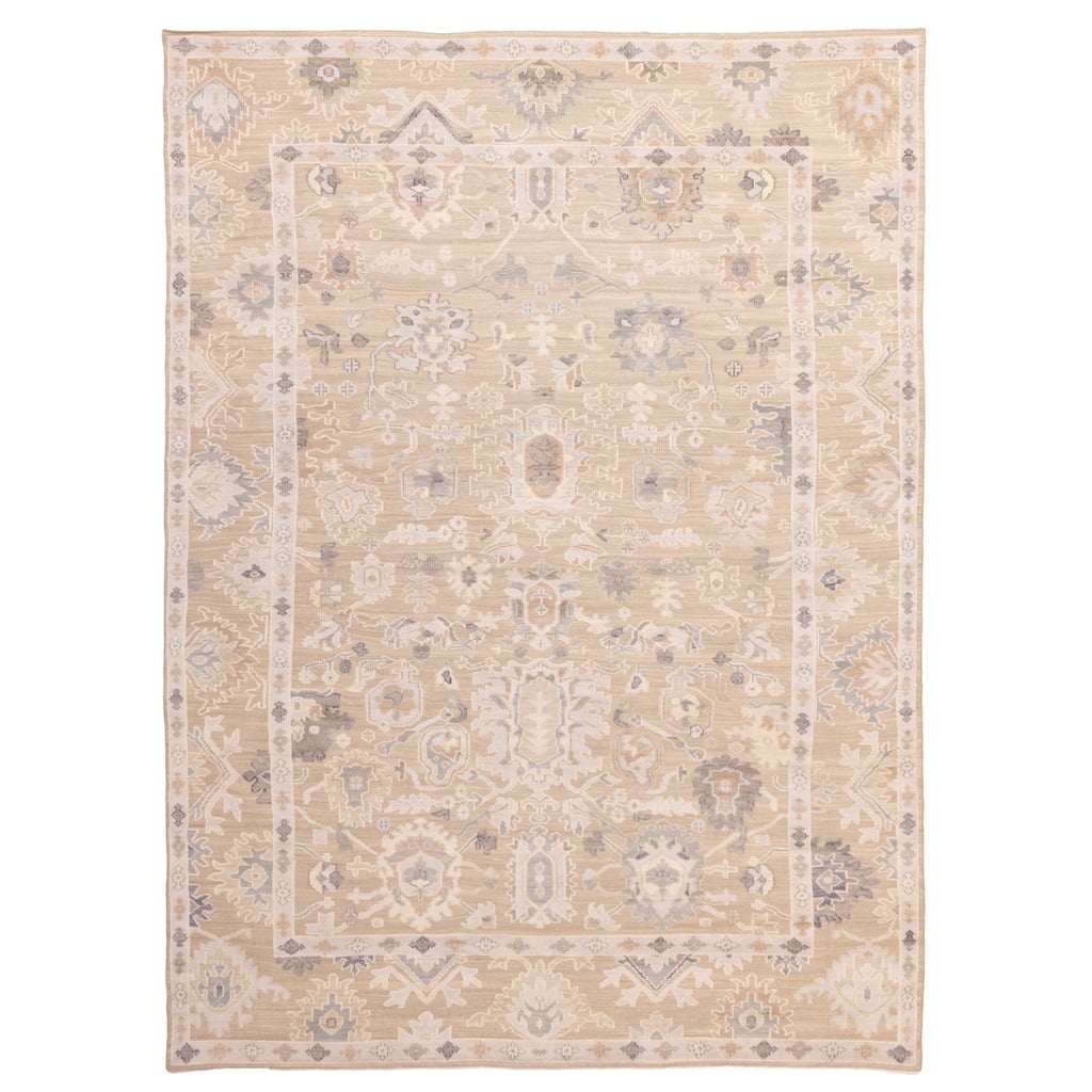 ECARPETGALLERY Hand-knotted Finest Oushak Khaki Wool Rug - 8'11 x 12'3