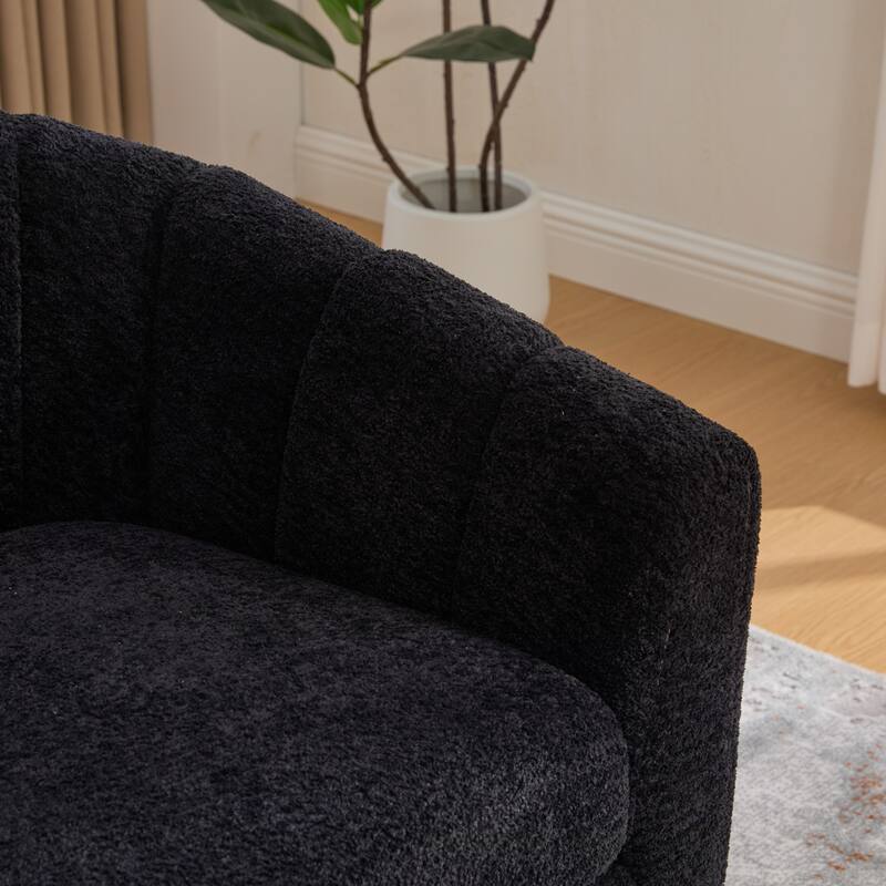 50.1" W Loveseat Sofa,Mid-Century Modern Chenille Sofa with Metal Legs
