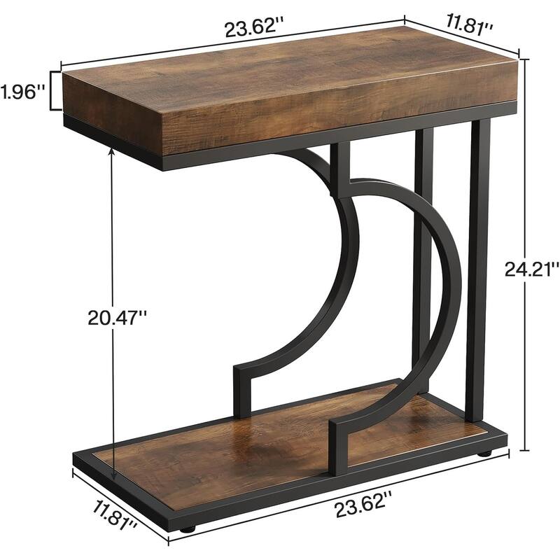 Narrow Side Table End Table Modern Bedside Tables Small Chairside Table for Couch, Sofa Table for Living Room