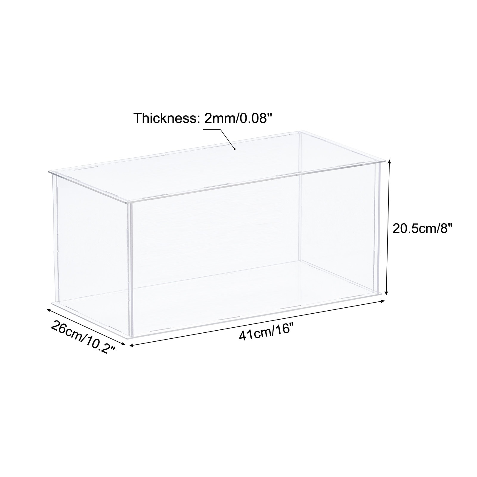 Acrylic Display Case Plastic Box Storage Assemble Dustproof Showcase