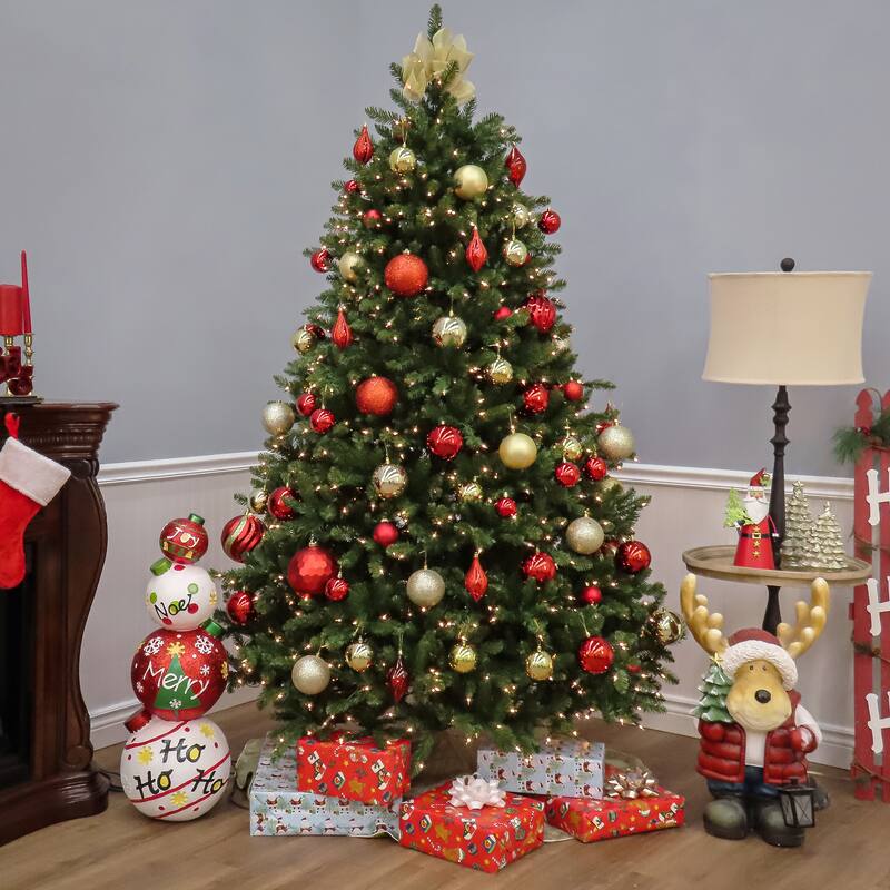 National Tree Company 7.5 ft. Natural Fraser Fir Hinged Tree with 1000 Clear Lights