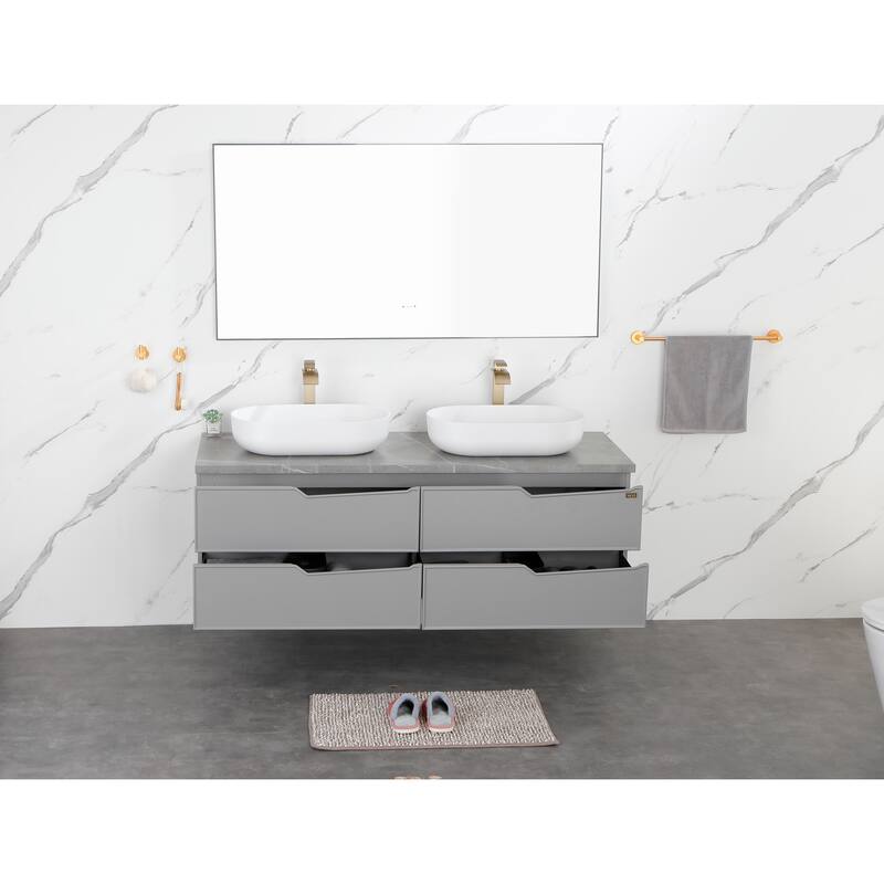 Eco-Friendly 24-Inch Acrylic Rectangular Vessel Sink, Durable and Hygienic, for Modern Bathroom Design - 24in L