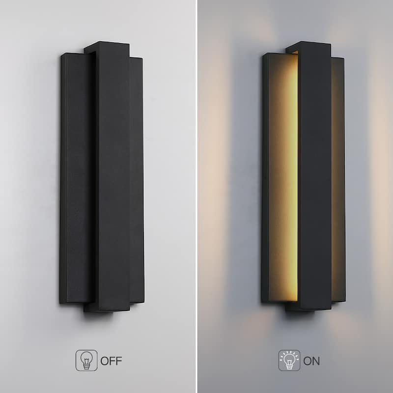 Reflect Black Modern LED Outdoor Wall Sconce Light - 24"H
