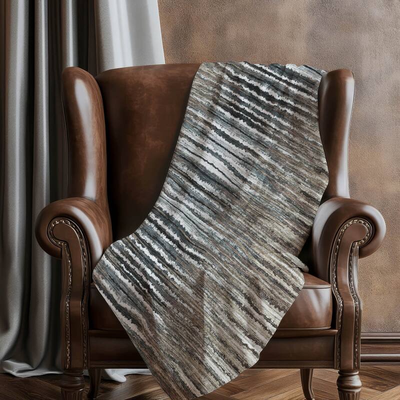 Premium Machine Washable Modern Prints Sherpa Throw Blanket