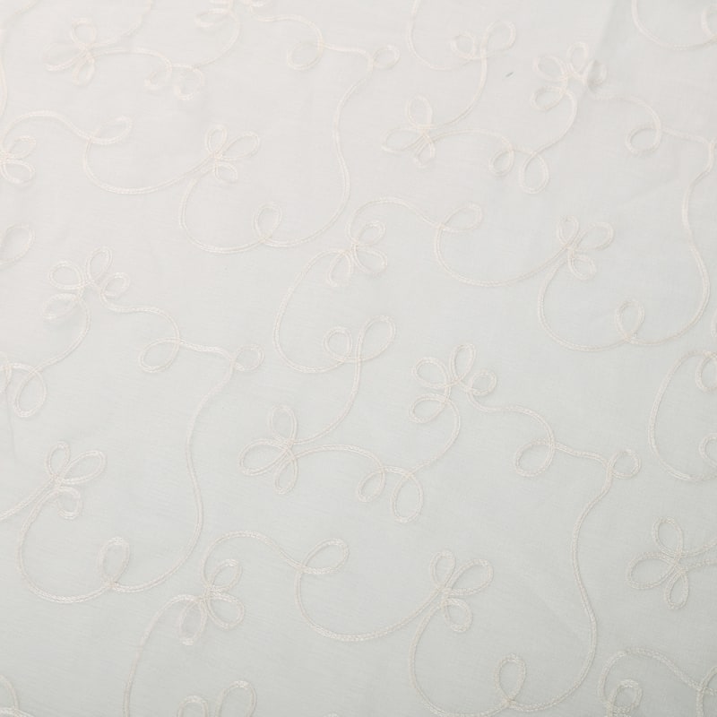 Superior Bohemian Floral Scroll Sheer Curtain Set with 2 Panels