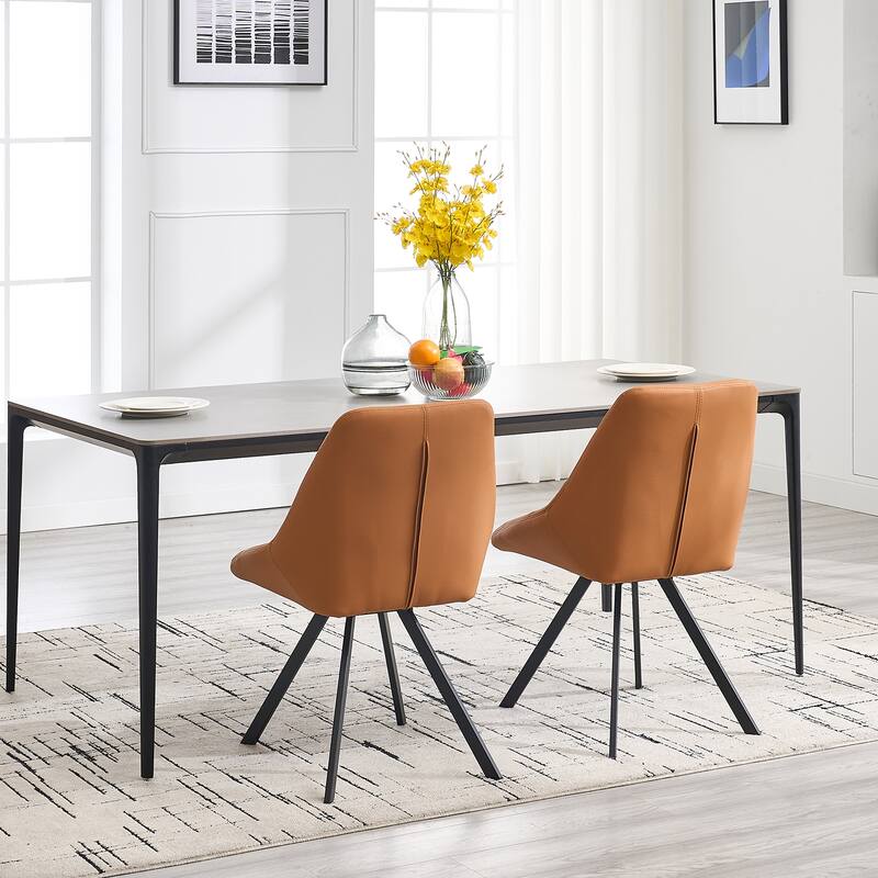 Dining Chair,Thickened Fabric Chairs With Metal Legs Set Of 2